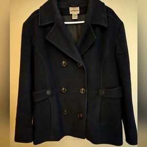 Wool Pea Coat | St. John's Bay | XL | Black |  | Outerwear | Womens | Vintage